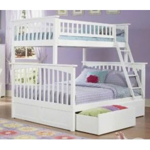 118 White : Giường 2 Tầng + Hộc Kéo - 1m / 1m2